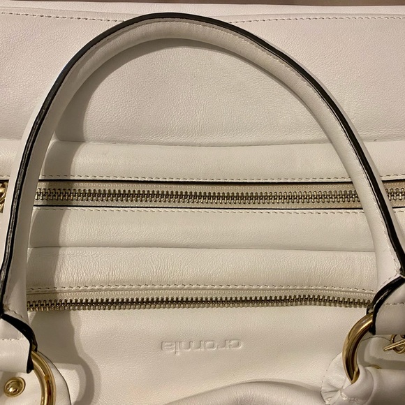CROMIA Pure White Leather BAG PURSE SATCHEL - Brand NEW - GORGEOUS *TAKE A LOOK* - Picture 7 of 16